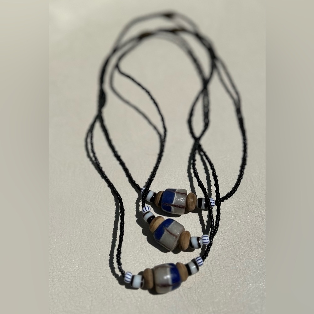 💯 Authentic West African Glass Wood and reg Beads
